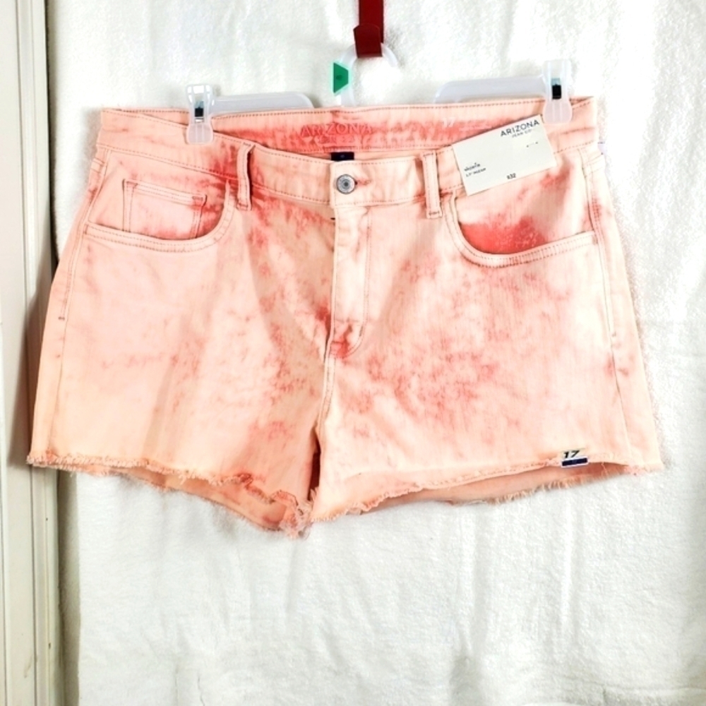 Arizona jean Short tye dye Salmon Size 17 NWTG - Picture 8 of 16